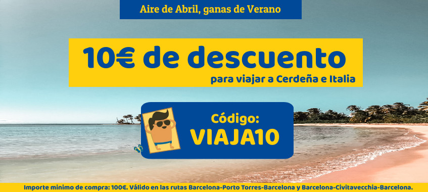 Imagen de SUPER OFERTA: 10€ de descuento extra para Cerdeña e Italia